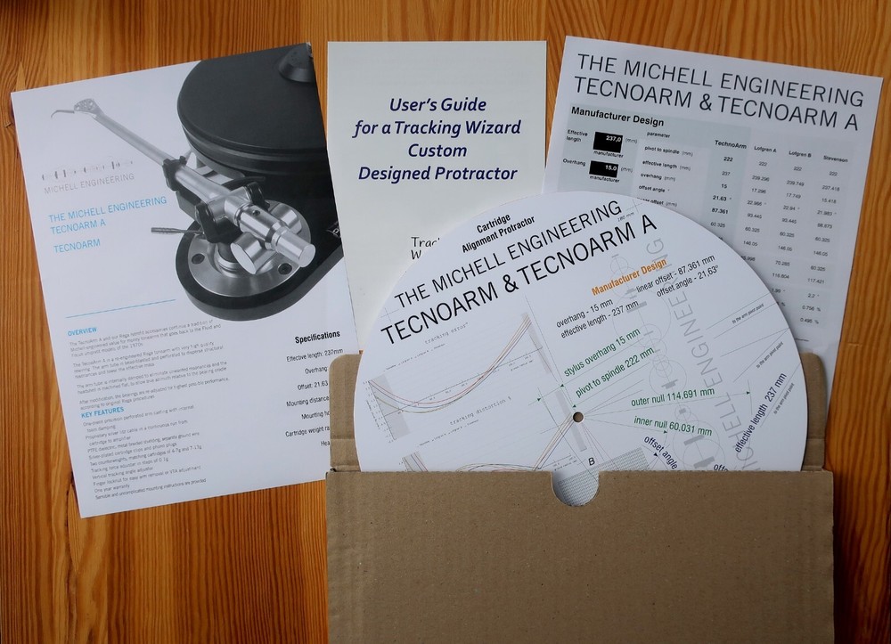 Michell Tecnoarm & Tecnoarm A Turntable Tonearm Cartridge Alignment Protractor
