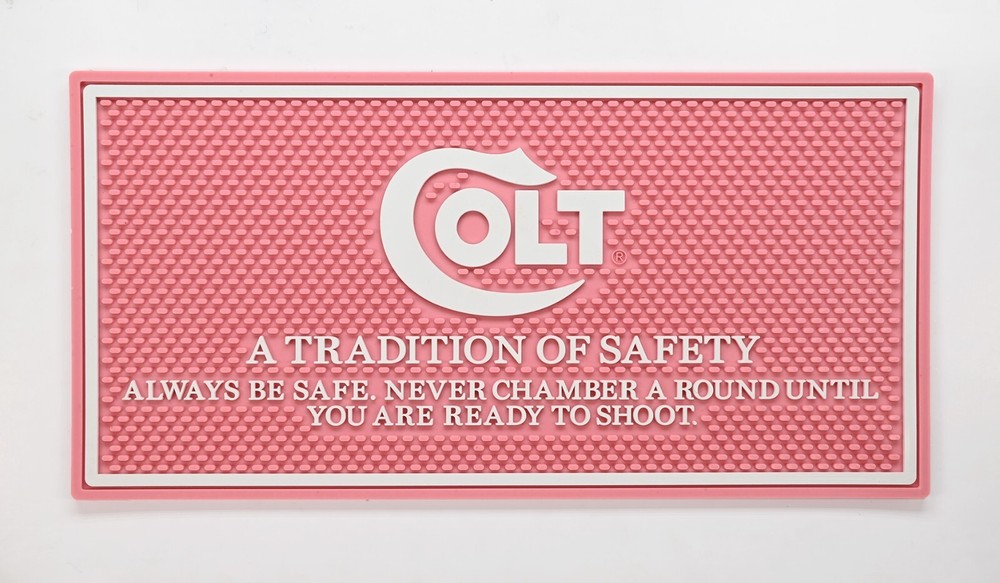Colt Python Counter Gun Mat. Pink And White. Serpentine Logo. New RARE