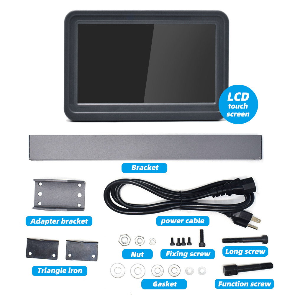 2 Axis DRO Digital Readout LCD Touch Screen+2PCS Linear Glass Scale Kit Mill CNC