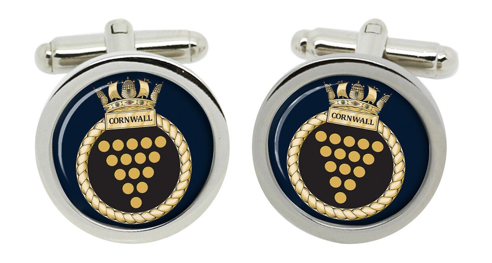 HMS Cornwall, Royal Navy Cufflinks in Box