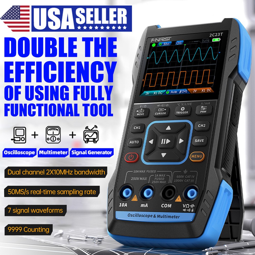 FNIRSI 2C23T Handheld Digital Oscilloscope Multimeter Function Signal Generator