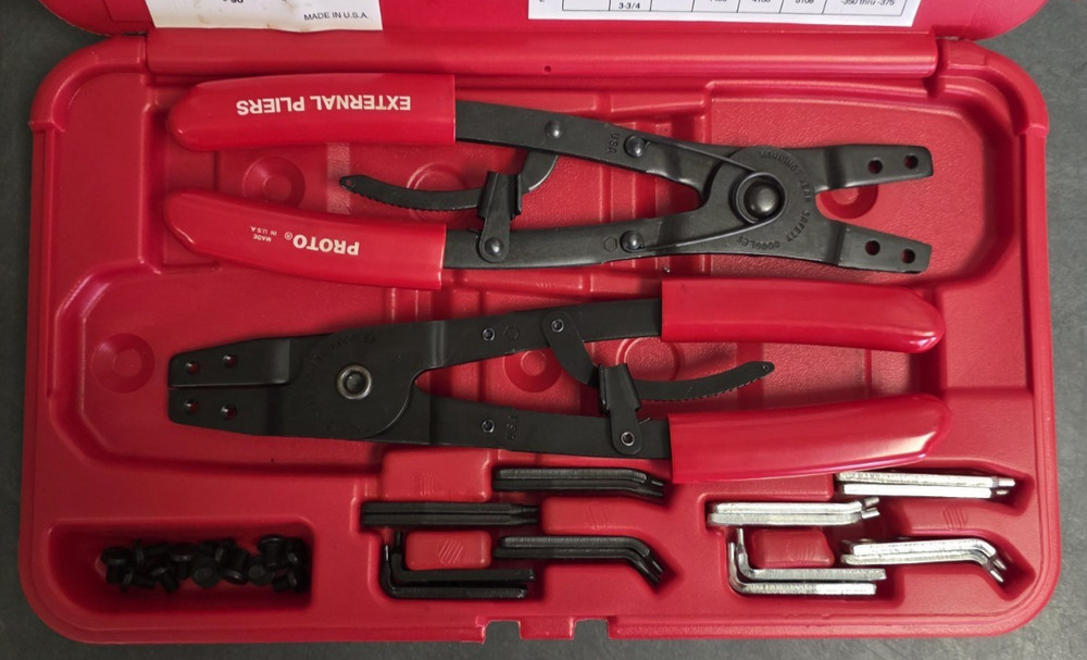 Proto 361 Large Retaining Ring Pliers Set Heavy Duty Replaceable Tips