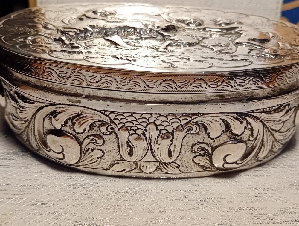 Solid Silver Box 19th Century German, Superb and Very Large.