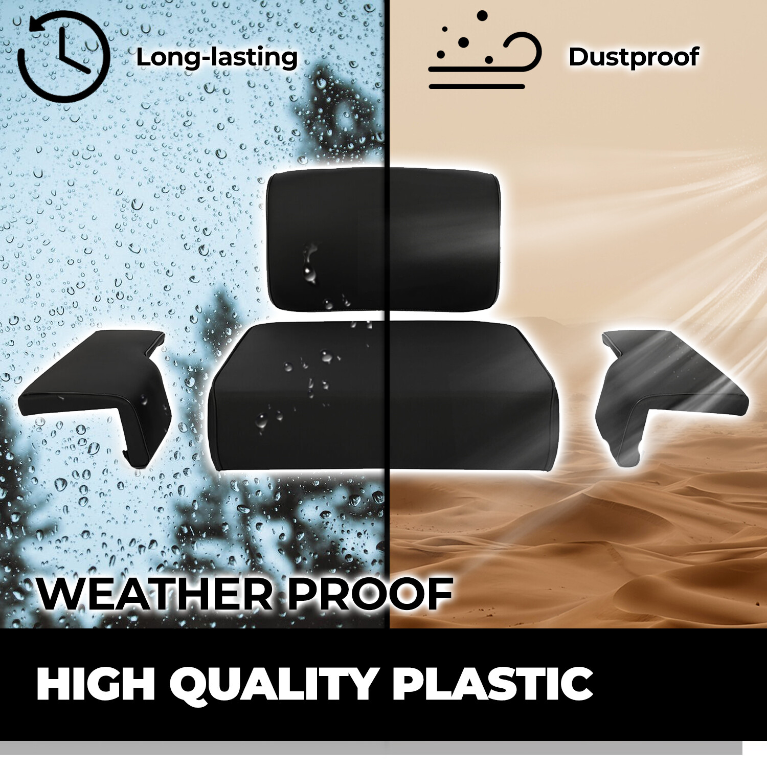 Fit John Deere Crawler 350 450 550 Seat Set（1 x Backrest+2 x Arm Rests+1 x Seat）