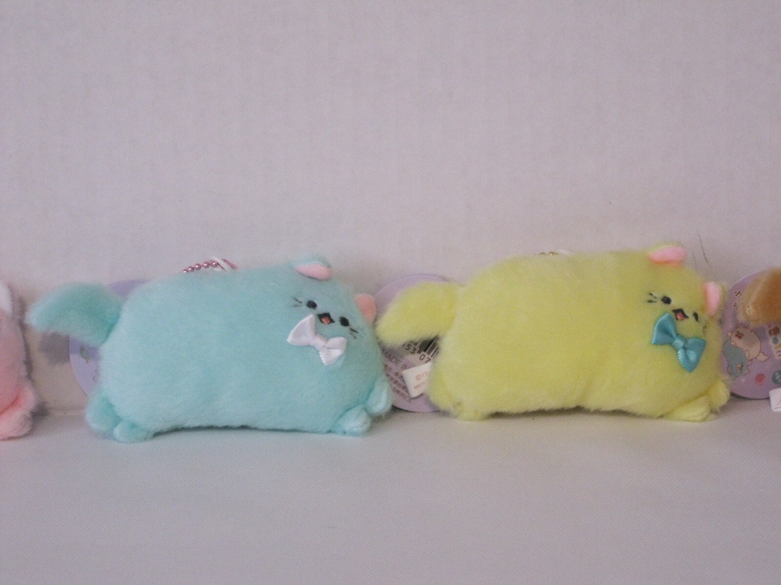 New 6 Complete Set Yell Nyakkoron Pukyui Cat Plush Keychain Squeaky Sound 5" L