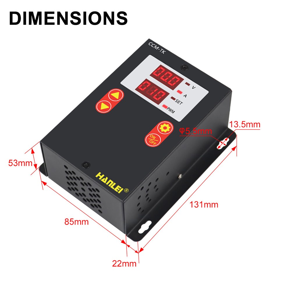 DC 12-80V 30A Motor Speed Controller Digital Display Slow-Start/Stop Control