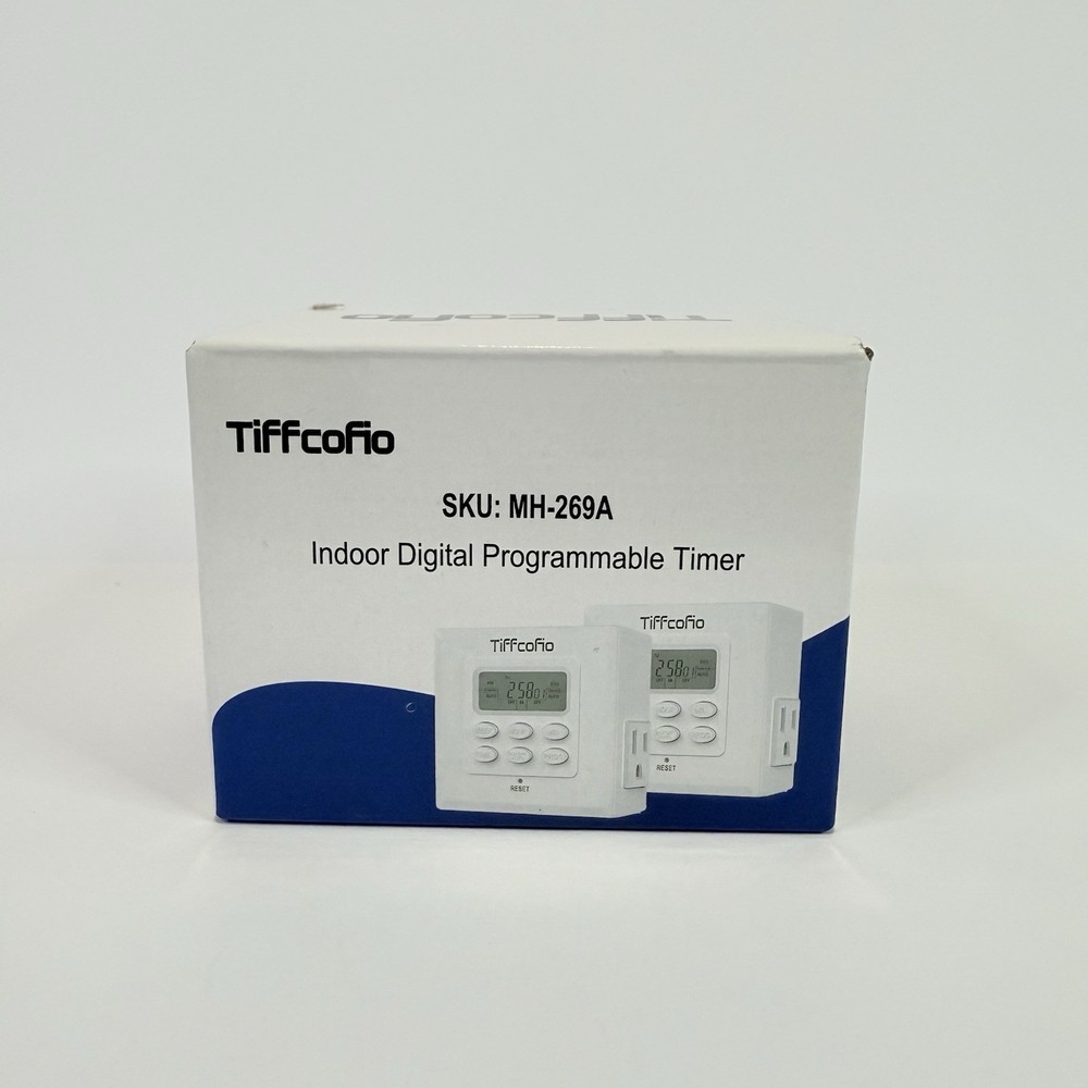 Tiffcofio MH-269A Indoor Digital Programmable Timer Plug 120V 15A LCD Display