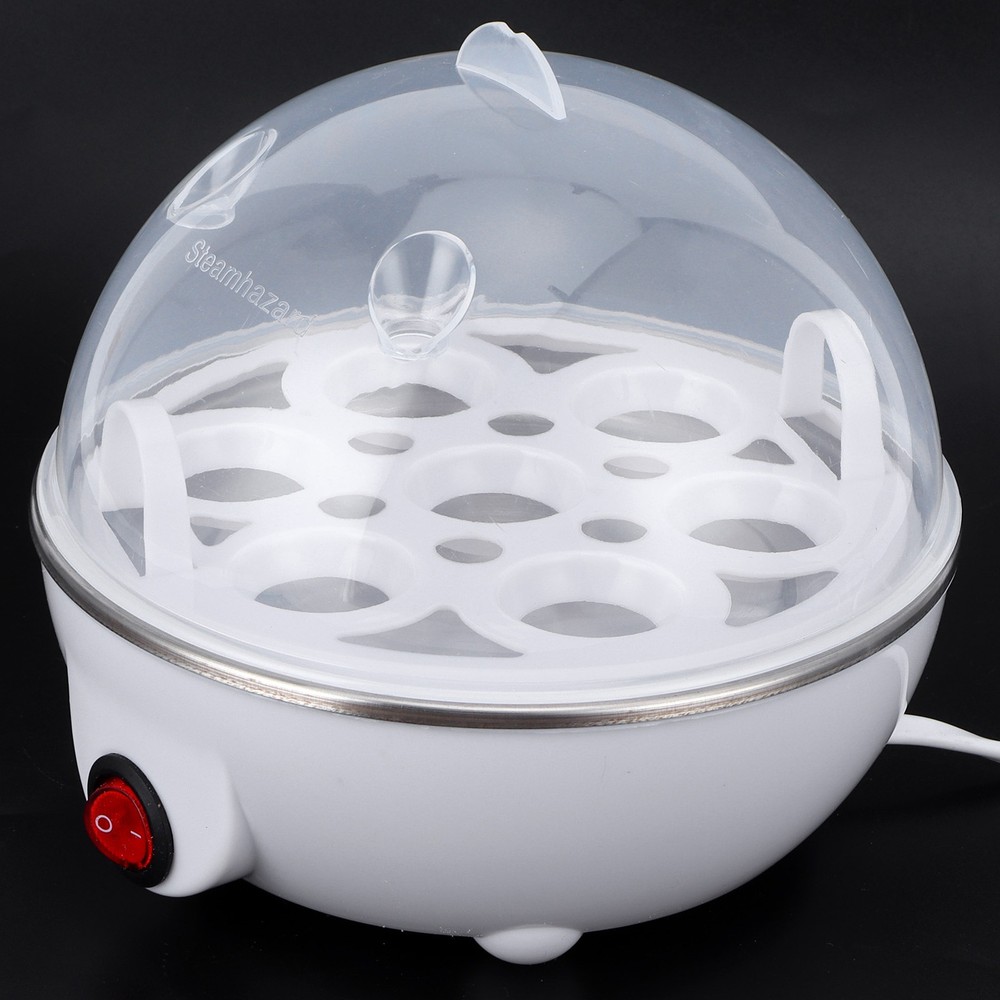 Mini Single-Layer Egg Cooker White 110V US Plug Multifunctional