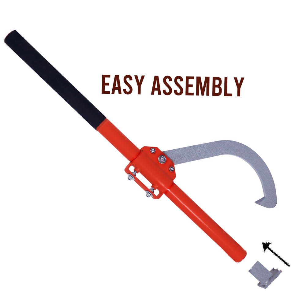 Cant Hook - 28" Wood Log Moving Tool With Adjustable Hook & Rubber Grip Handle
