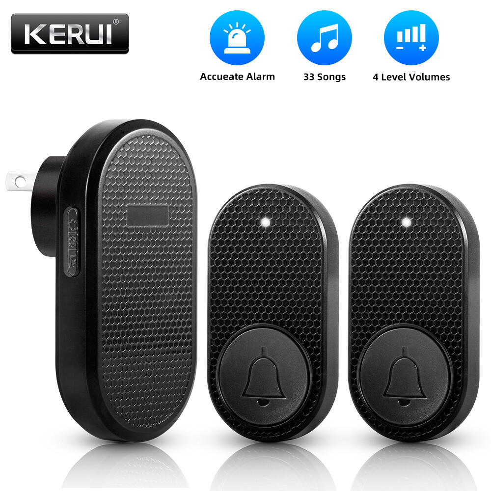 Wireless Doorbell Chime Waterproof Plugin Receiver Adjustable Volume 1000FT Kit