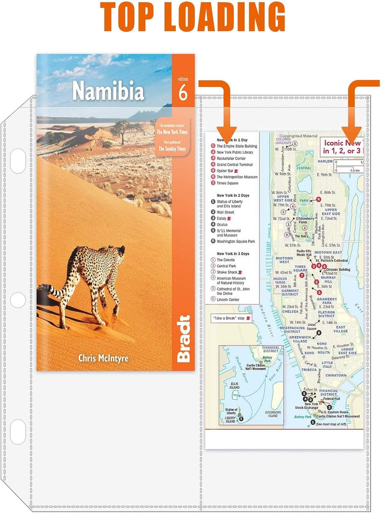 Folded Map Sleeves Map Protector Envelopes Page for 3-Ring Binders Brochur...