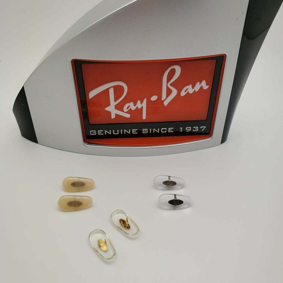 Ray Ban Pair Replacement Nose Pads Crimp On Gold/Gun Clear, Flesh 12, 14 or 16mm