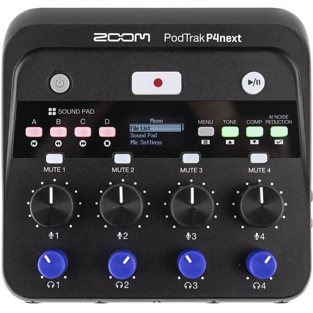 Zoom PodTrak P4next Portable Multitrack Podcast Recorder