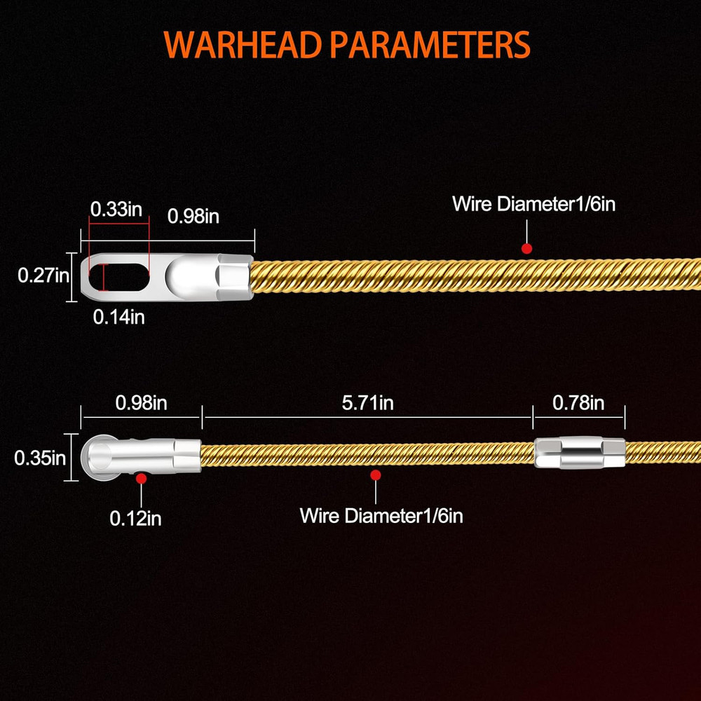 Fish Tape 25Ft Wire Puller Running Electrical Wire Cable Pulley Head Spring, Hea
