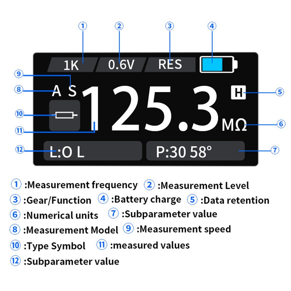Digital Tweezers Meter With 7 Waveforms Output For Component Testing