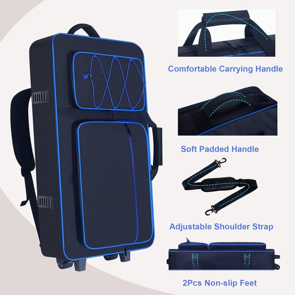 Rolling DJ Controller Case with Wheels Compatible with DDJ-GRV6/ REV5/ REV7/ DDJ