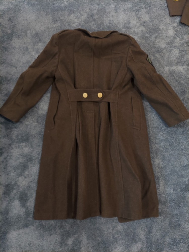 WWII Uniform Grouping - WW2 Sergeant Uniform Set - Jacket, Pants, Overcoat Etc