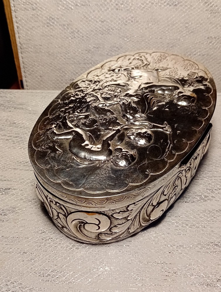 Solid Silver Box 19th Century German, Superb and Very Large.