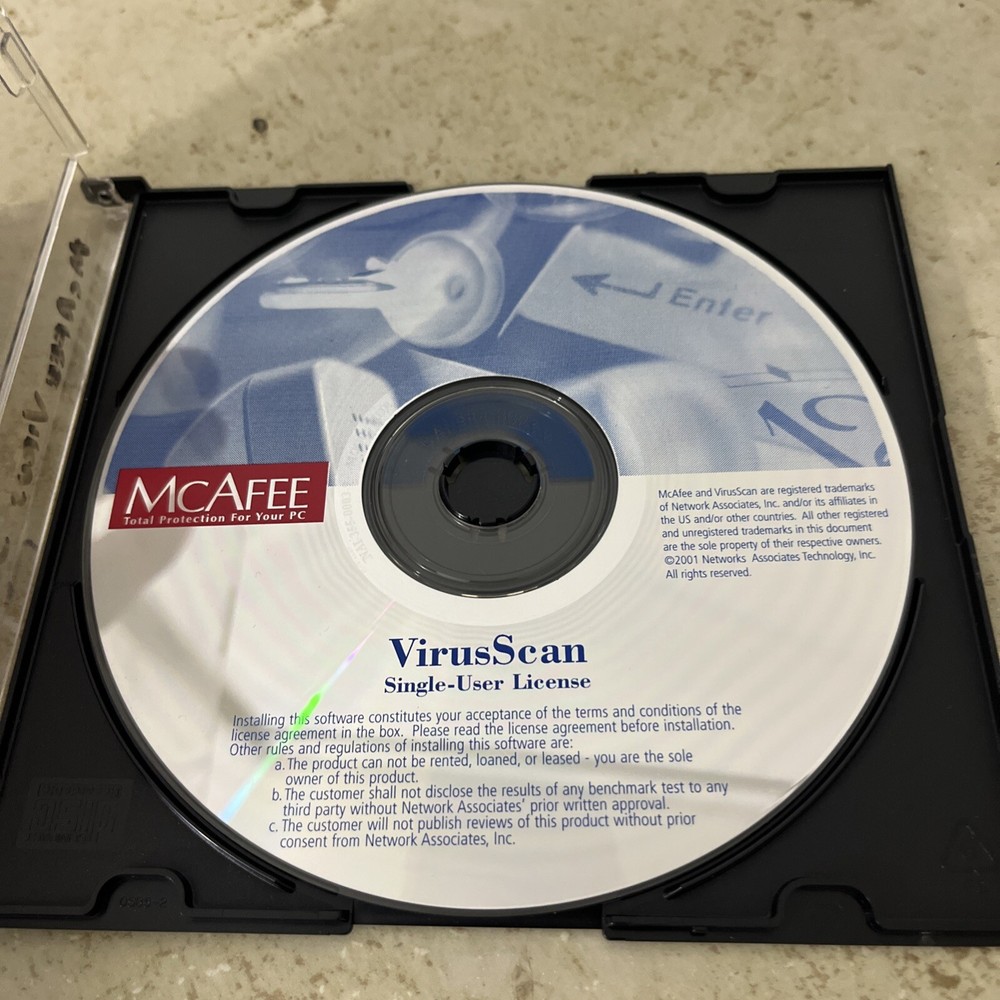 mcafee Virus Scan Single User License 2001 Network Associates Technology, Inc.