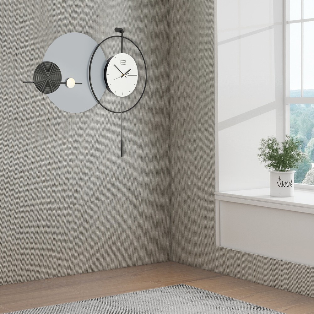 Modern Wall Clock, Wall Clock with Pendulum, Large Modern Wall Clock