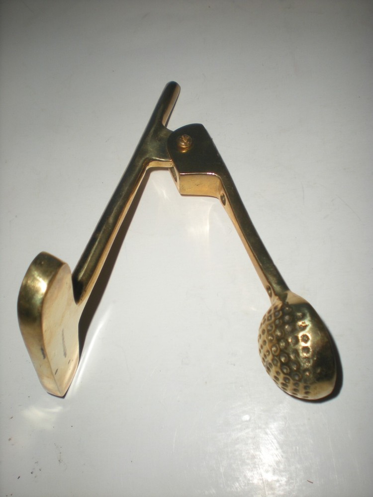 vtg Solid Brass Golf Ball Putter DOOR KNOCKER Hardware man cave decor