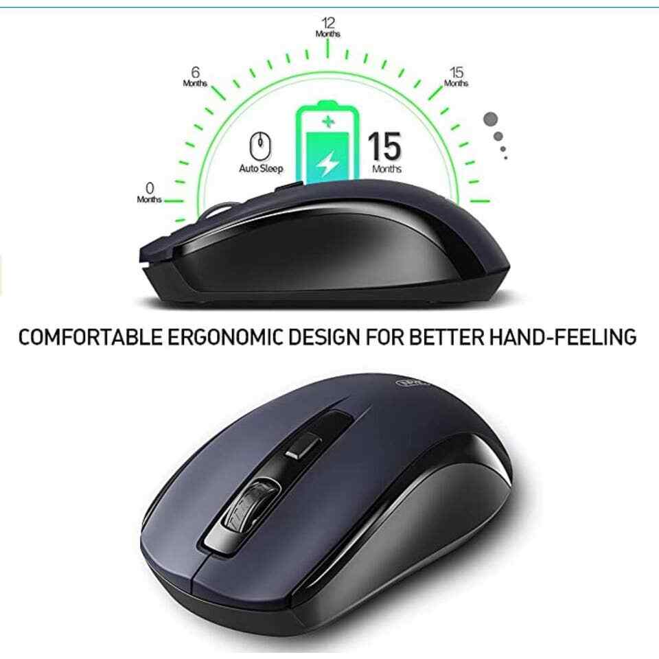 Wireless Mouse, 2.4G Wireless Ergonomic Mouse for Laptop, 5 Adjustable 2400 DPI