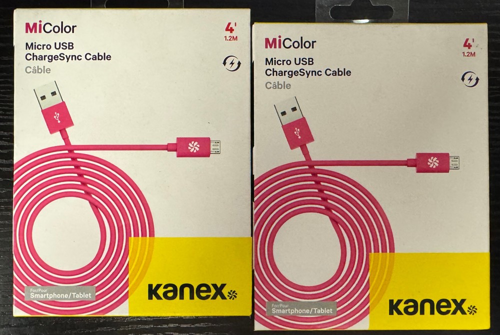 2/$19.99 Kanex"MiColor Micro USB ChargeSync 4' Cable" (KMUSB4FPK)