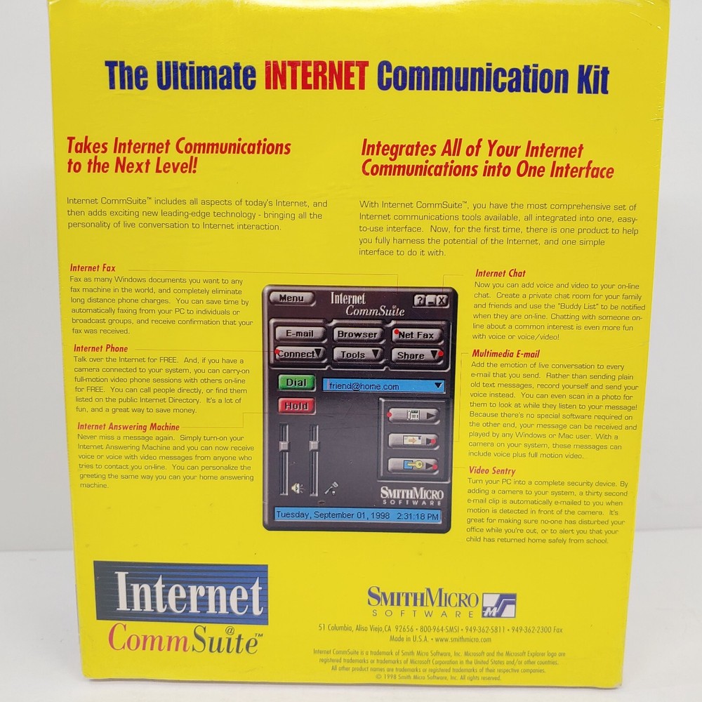 Internet CommSuite Smith Micro PC Software Program New Big Box 1998