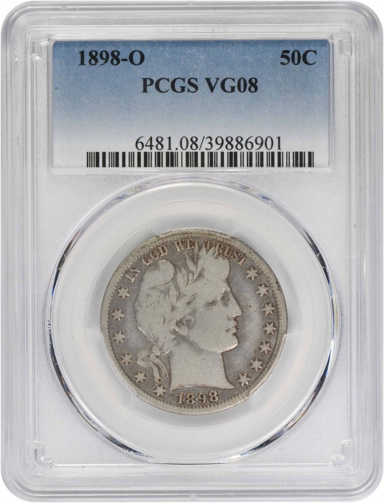 1898-O Barber Silver Half Dollar VG08 PCGS