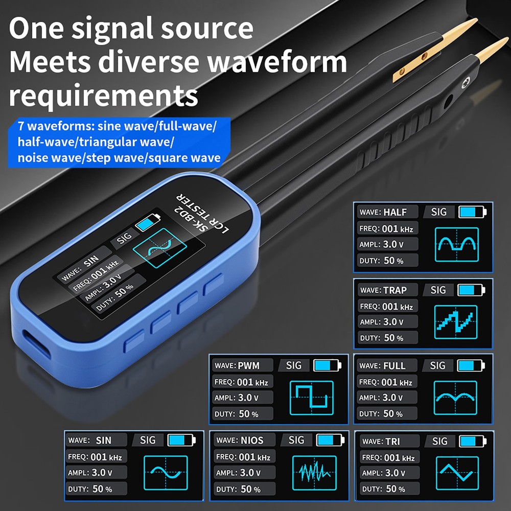 Digital Tweezers Meter With 7 Waveforms Output For Component Testing