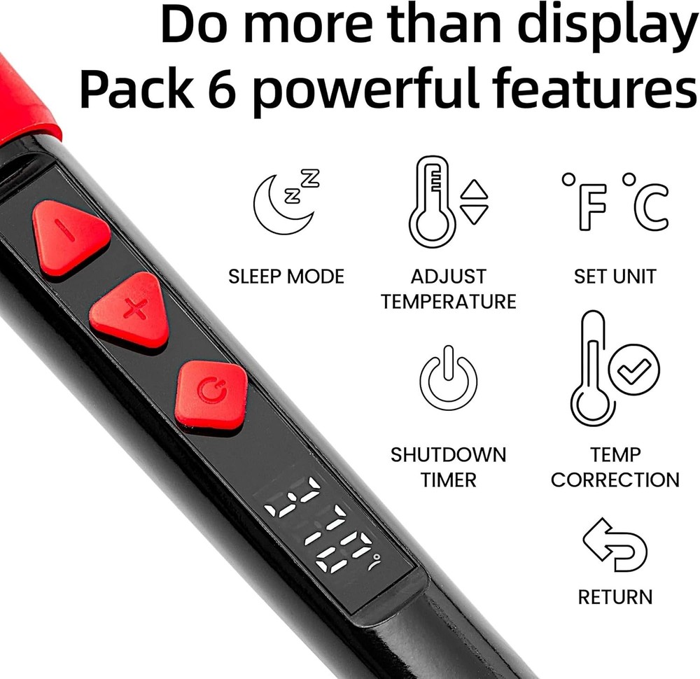 60W Soldering Iron with Ceramic Heating & LED Display for DIY Projects
