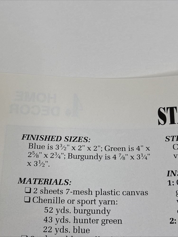 Stacking Boxes 3 Sizes Annie's Attic Plastic Canvas Pattern Page