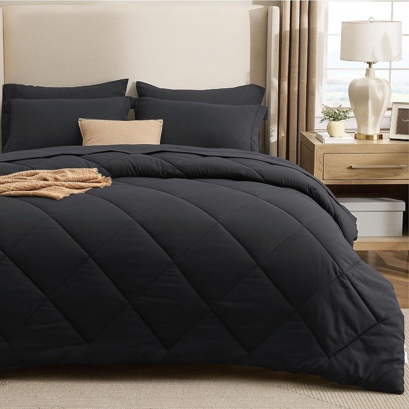 Luxury Microfiber Queen Comforter Set 7 Piece Soft Bedding Machine Washable New
