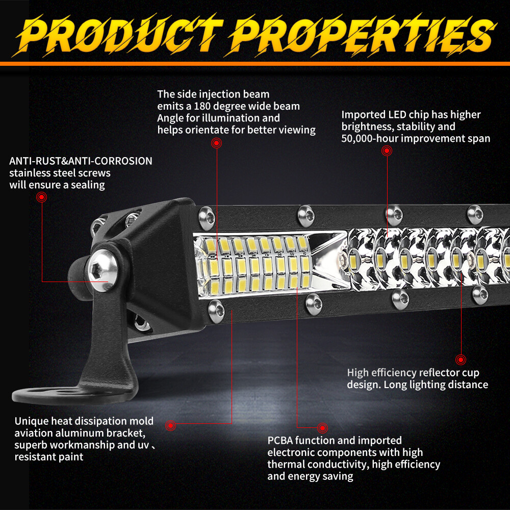 For Can-Am Maverick X3 Light Bar 10" Single Row LED Light Bar Spot Flood Offroad