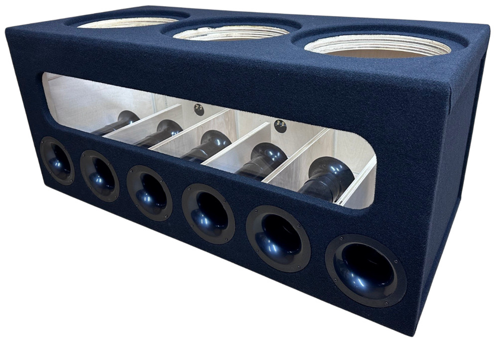 Custom Ported Sub Enclosure Box for 3 12" Subs - 2.5 CF / Sub BIRCH - Plexiglass
