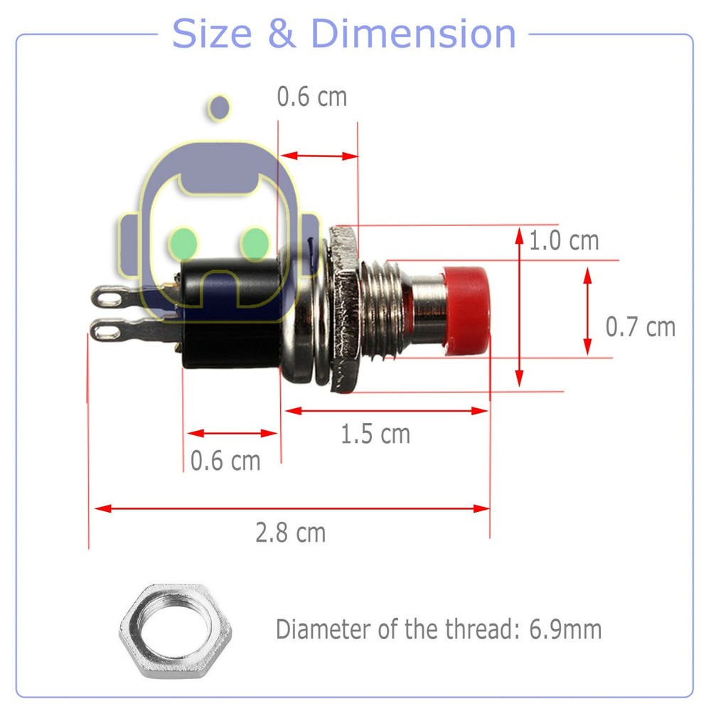 3 PCS Red Micro Lockless Momentary On/Off Push Button 12V 5A Switch Tact