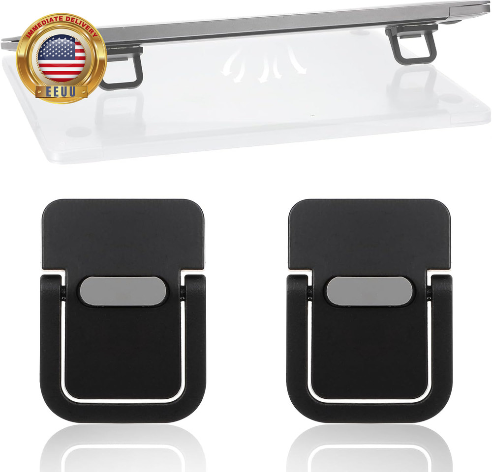 2Pcs Portable Keyboard Riser, Self-Adhesive Mini Laptop Stand Invisible Computer