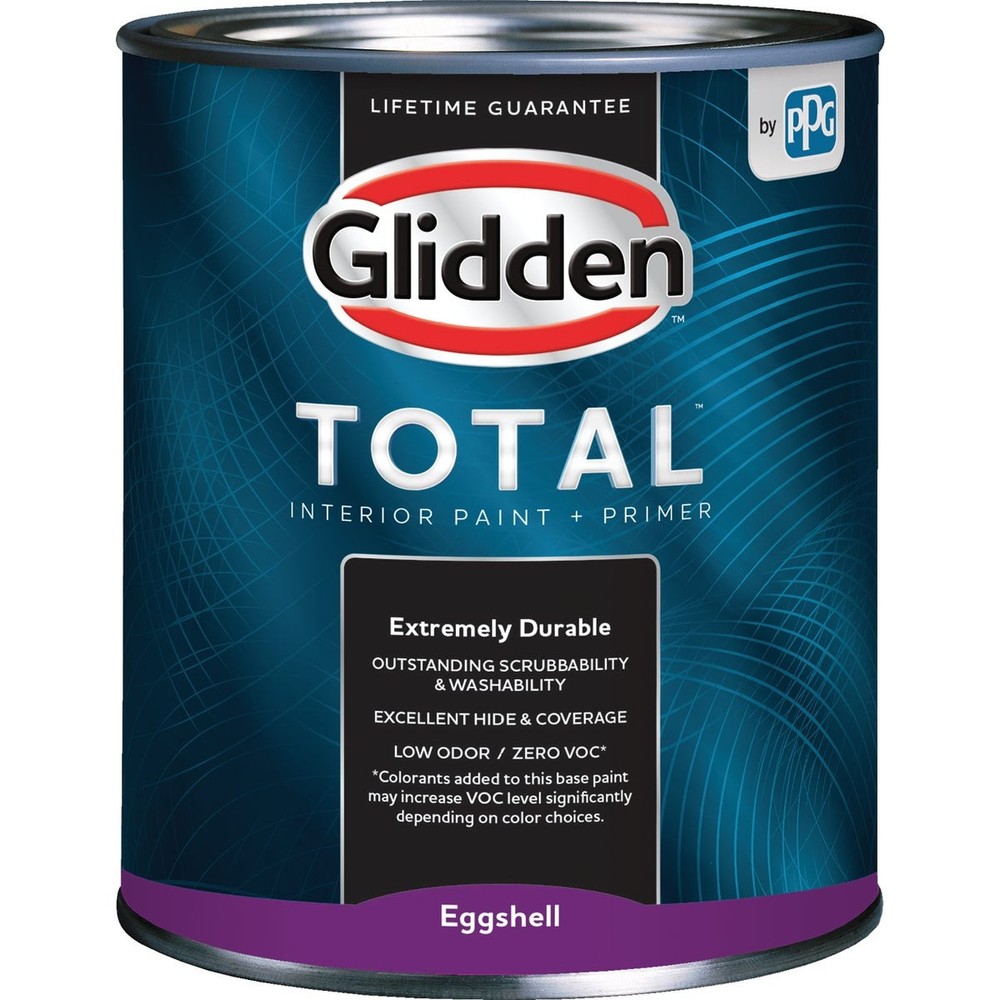Glidden Total Interior Paint + Primer Eggshell Ultra Deep Base Quart Glidden