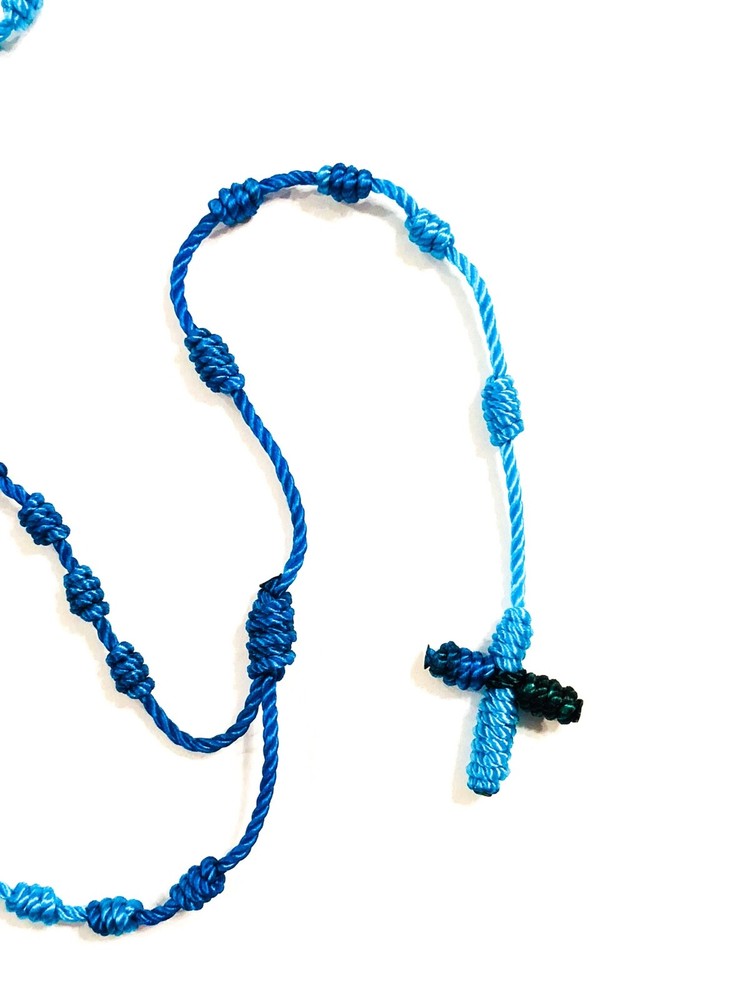 Knotted Rosary - 100% Nylon Thread - Turquoise Mix