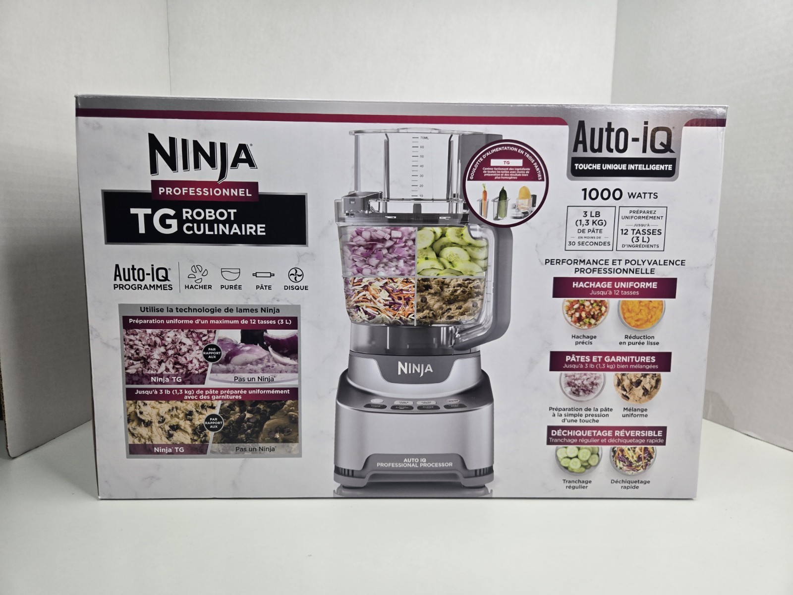 Ninja Professional 12-Cup XL Food Processor Platinum Silver Auto IQ Proff
