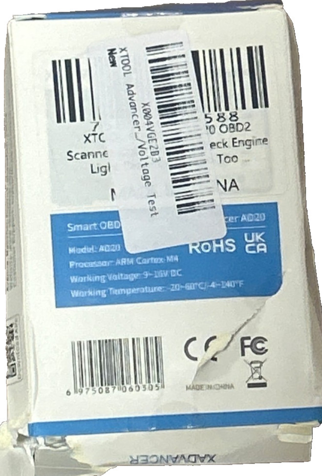 XTOOL AD20 OBD2 Scanner Bluetooth Check Engine Code Reader Damaged Box