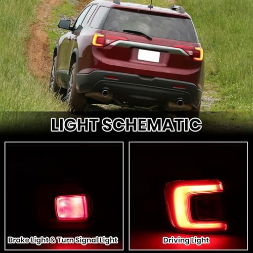 Tail Light Assembly for GMC Acadia 2017 2018 2019 Left Driver Side Red Shell