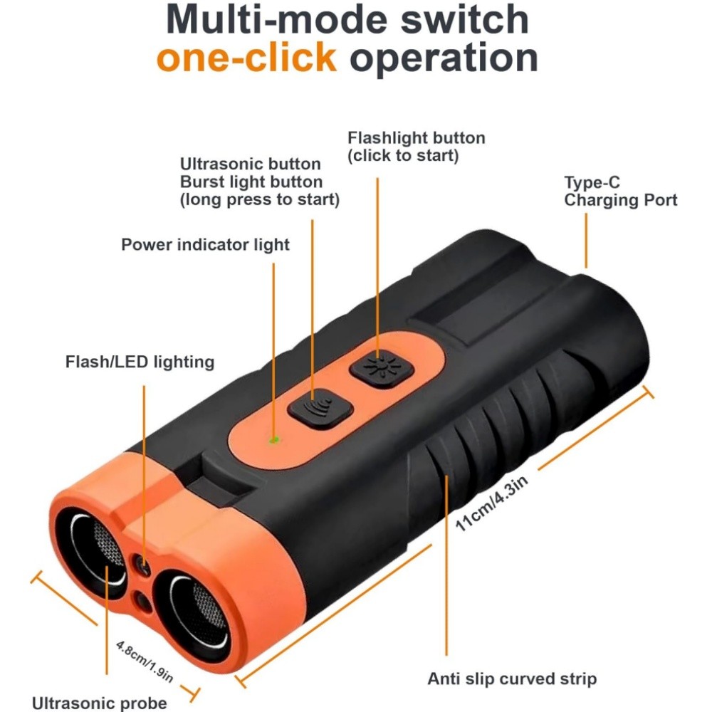 2pcs Portable Ultrasonic Dog Repeller Stop Barking Anti Bark Device Rechargeable