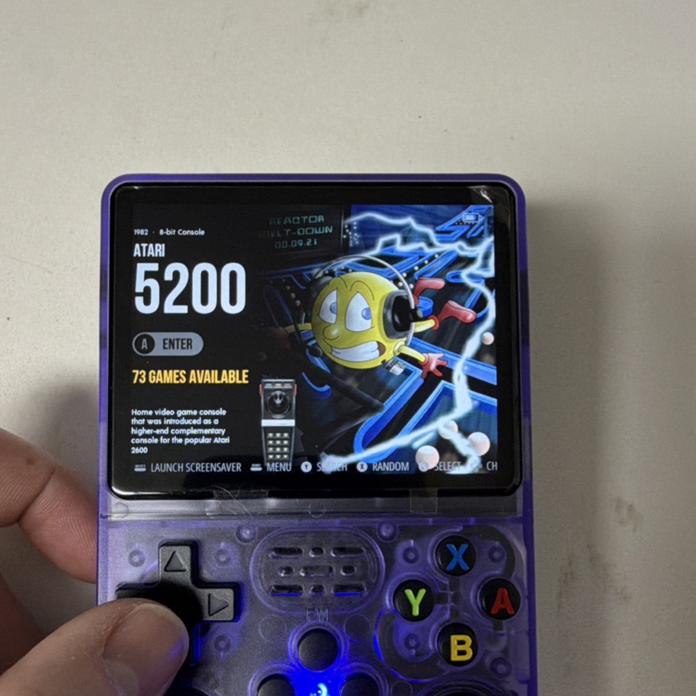 R36S Open Source Handheld Game Console Purple Transparent USB-C