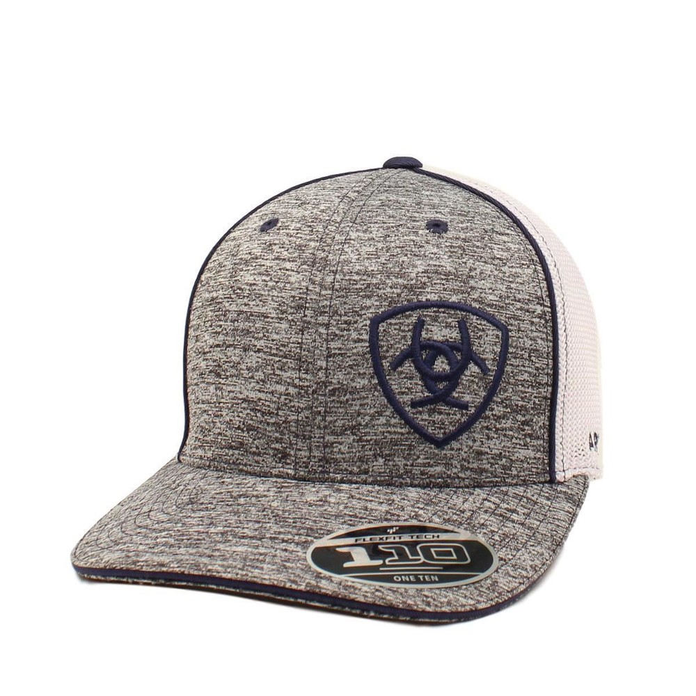 ARIAT Men's Grey Heather Flexfit Baseball Cap