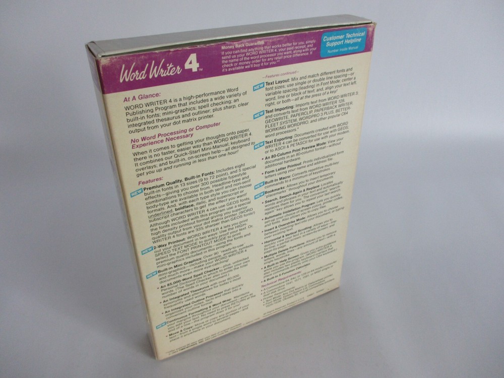 Commodore 64/128 WORD WRITER 4 Software VG!!