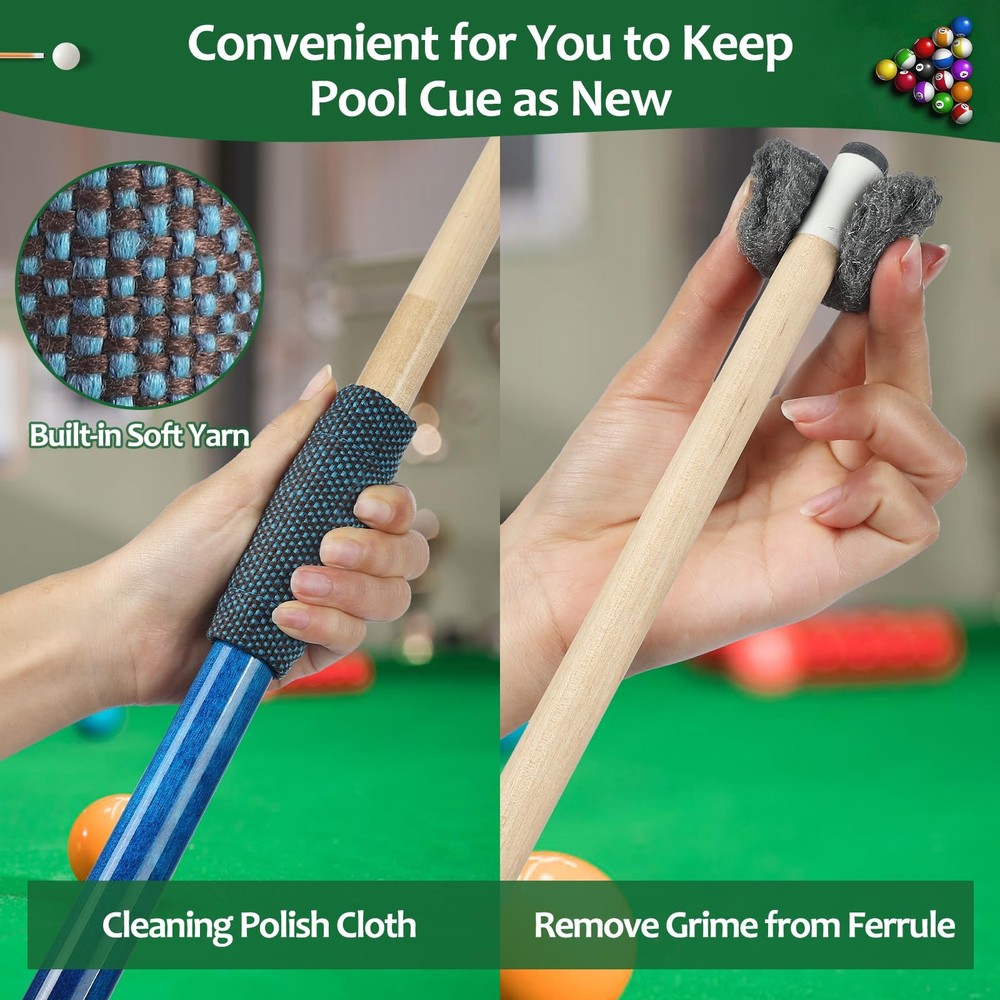 Pool Table Brush Set, 14pcs Billiard Table Felt and Cue Cleaning Accessories ...