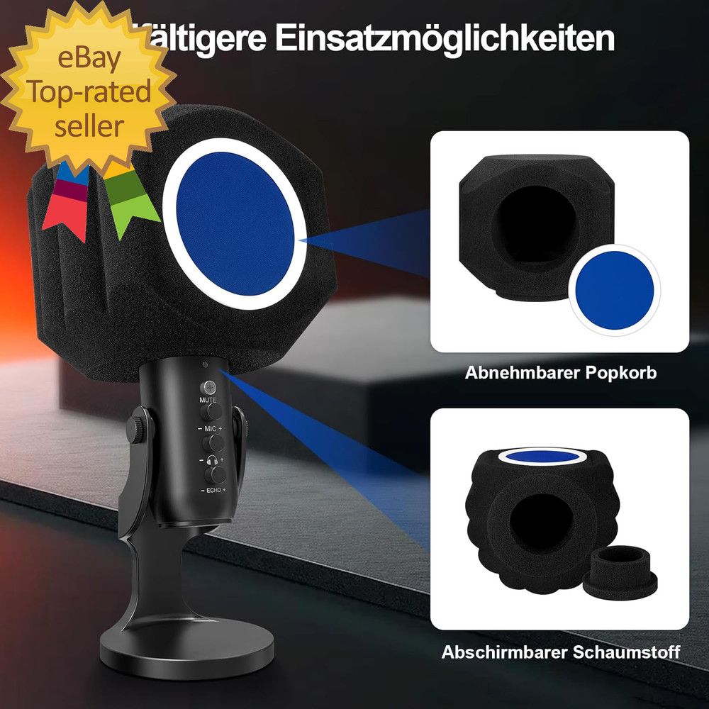 Microphone Wind Shield Pop Filter Isolation Ball Acoustic for Record Studios Mi