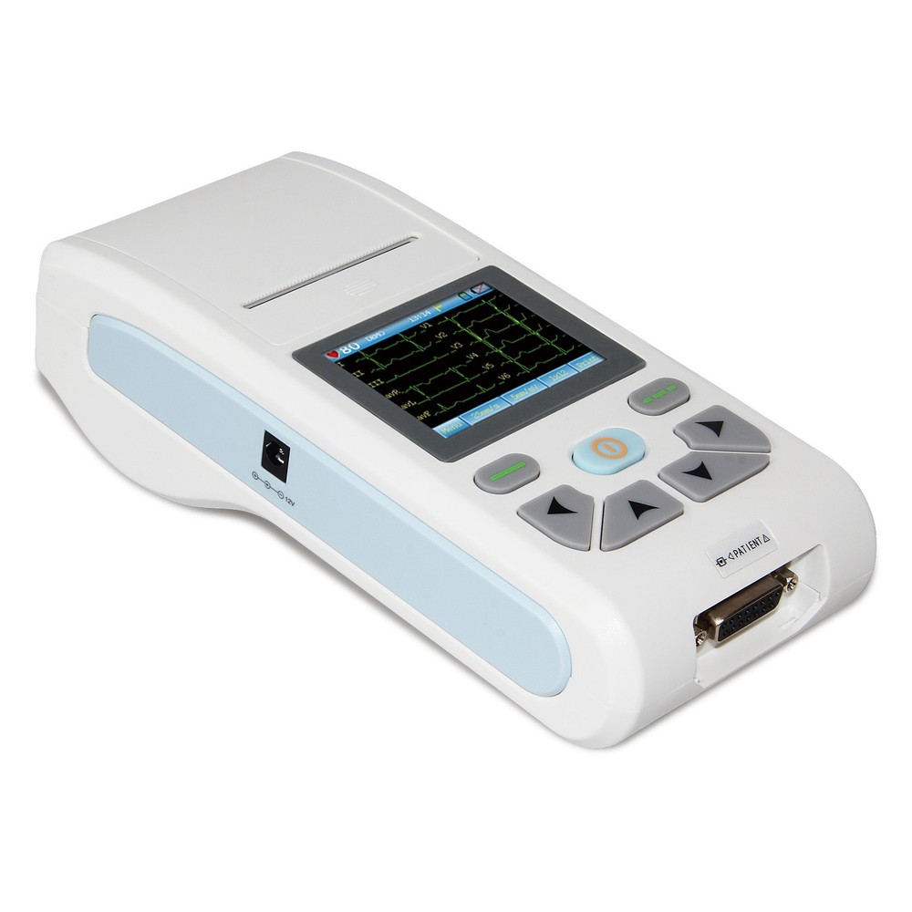 ECG90A 12 Leads Single Channel EKG ECG Machine USB Software Printer+Bag