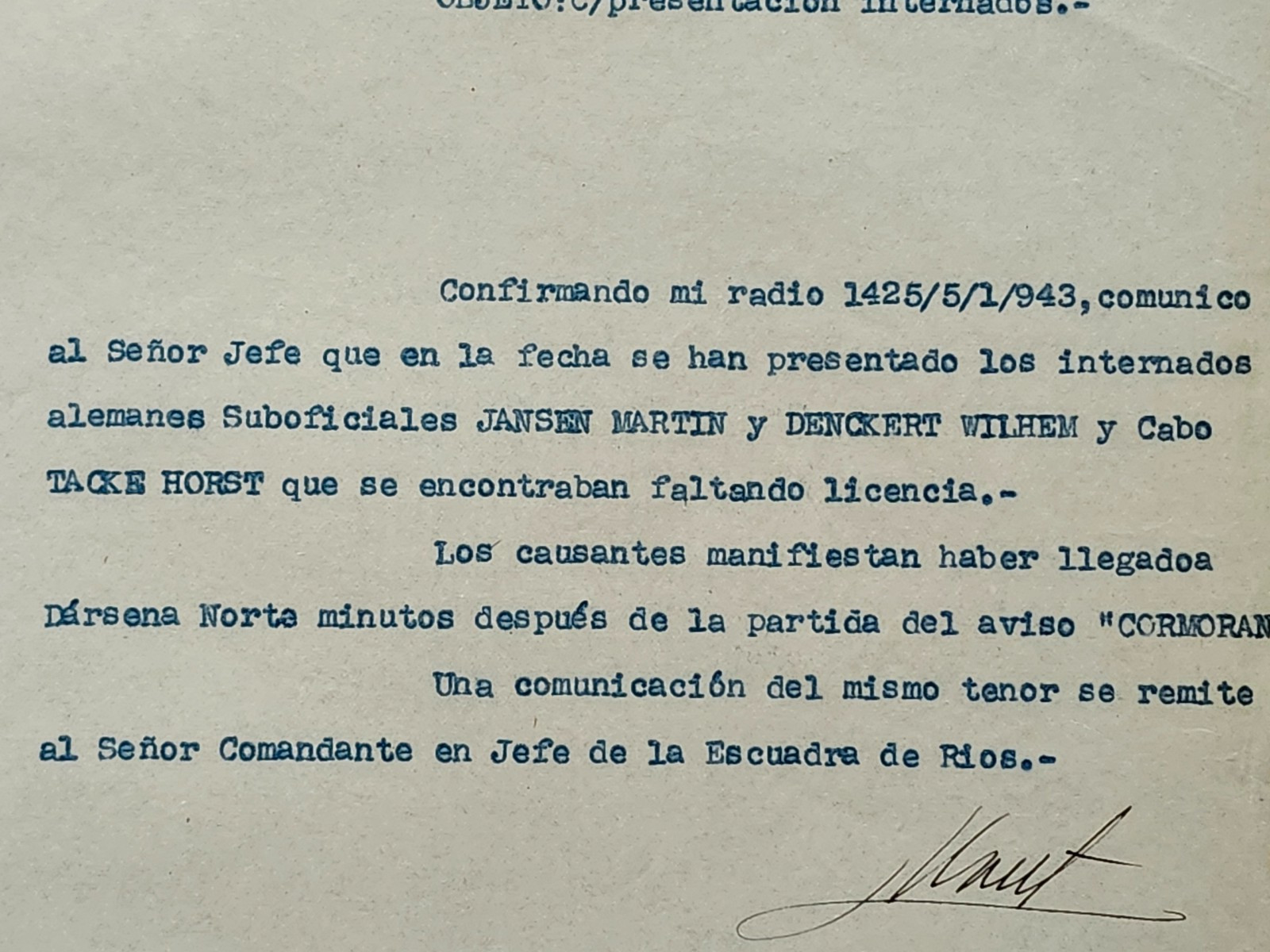 WW2 Germany. Interned sailors, "Admiral Graf Spee" #1